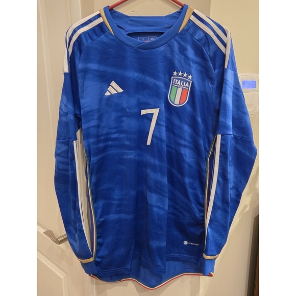 Adidas Italy Jersey Italia FIGC Soccer Football Shirt Men's‎ Size Large Pieoro